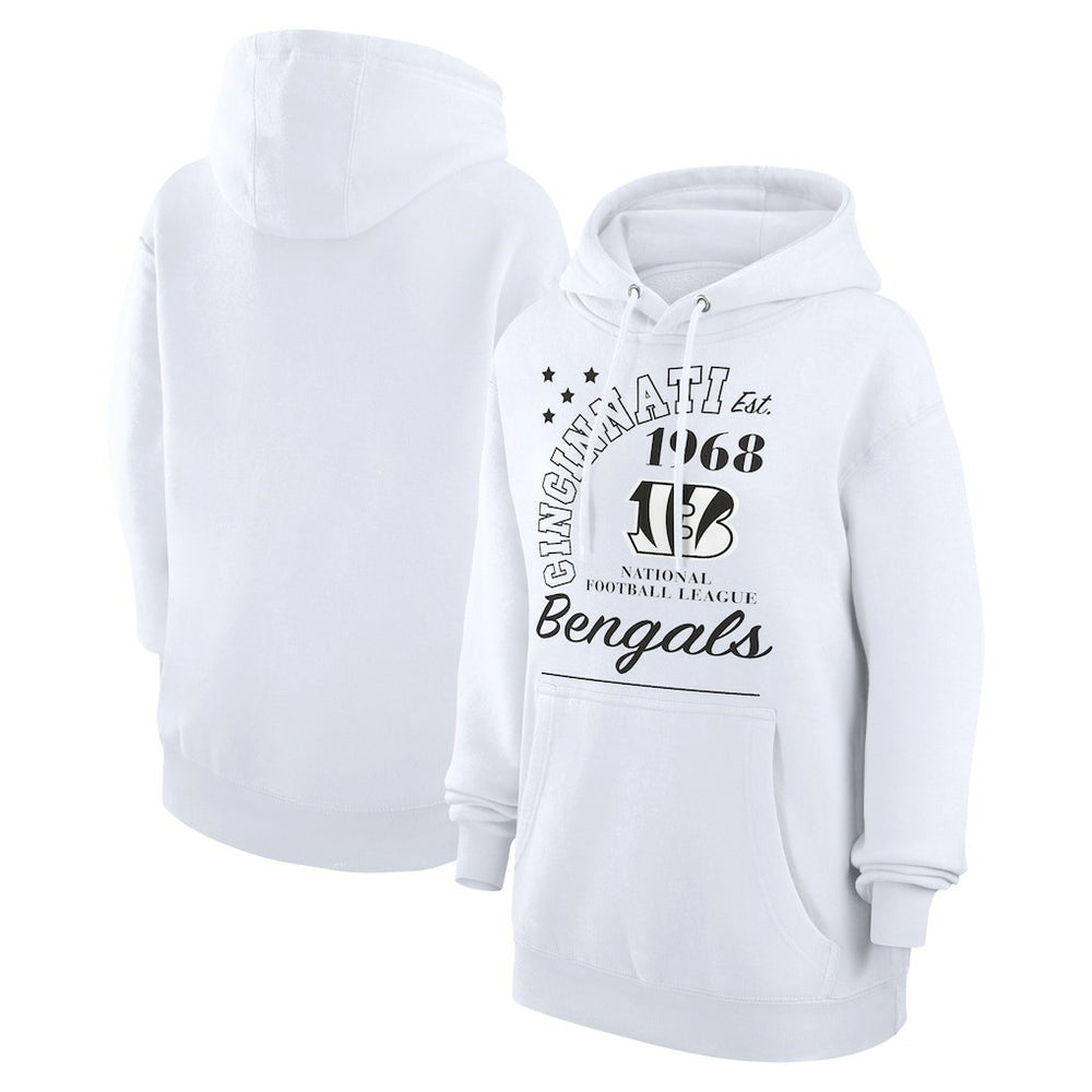 Cincinnati Bengals Starter Unisex Arch Team Fleece Pullover Hoodie White