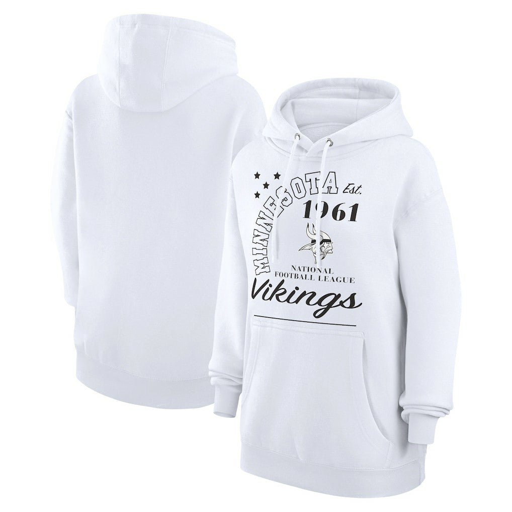 Minnesota Vikings Starter Unisex Arch Team Fleece Pullover Hoodie White