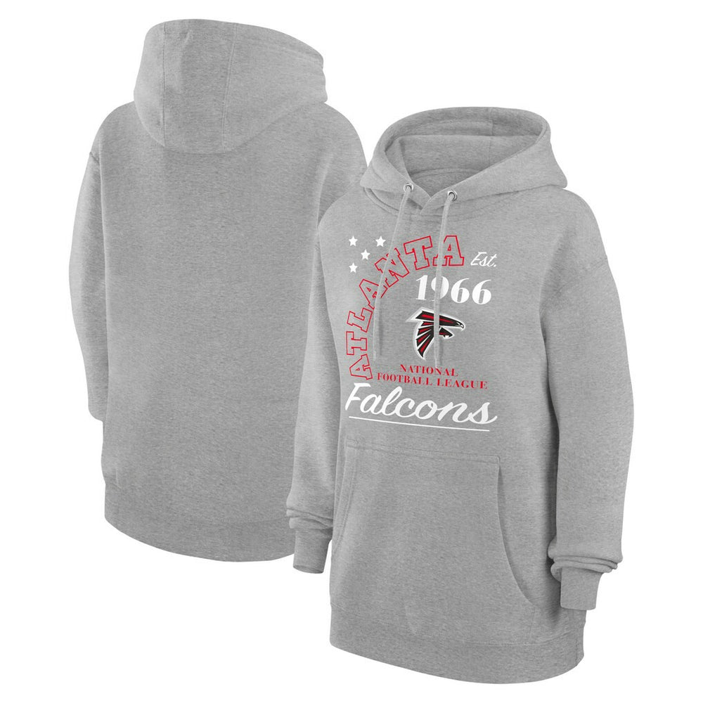 Atlanta Falcons Starter Unisex Arch Team Fleece Pullover Hoodie Heather Gray