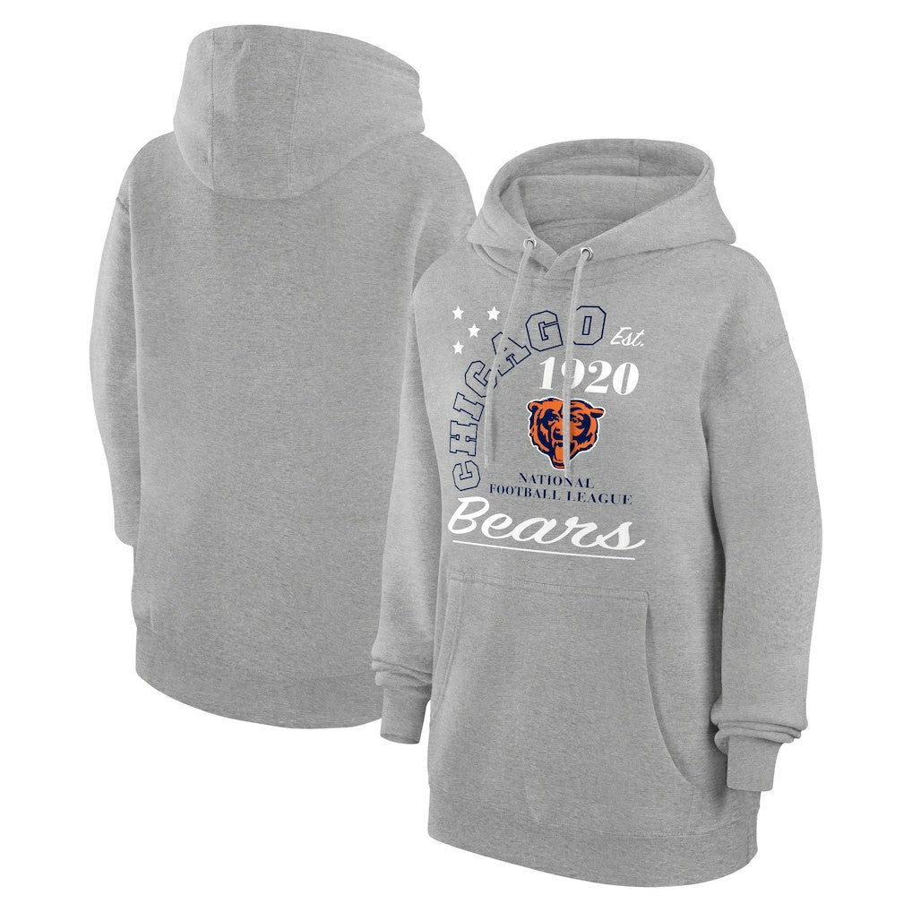 Chicago Bears Starter Unisex Arch Team Fleece Pullover Hoodie Heather Gray