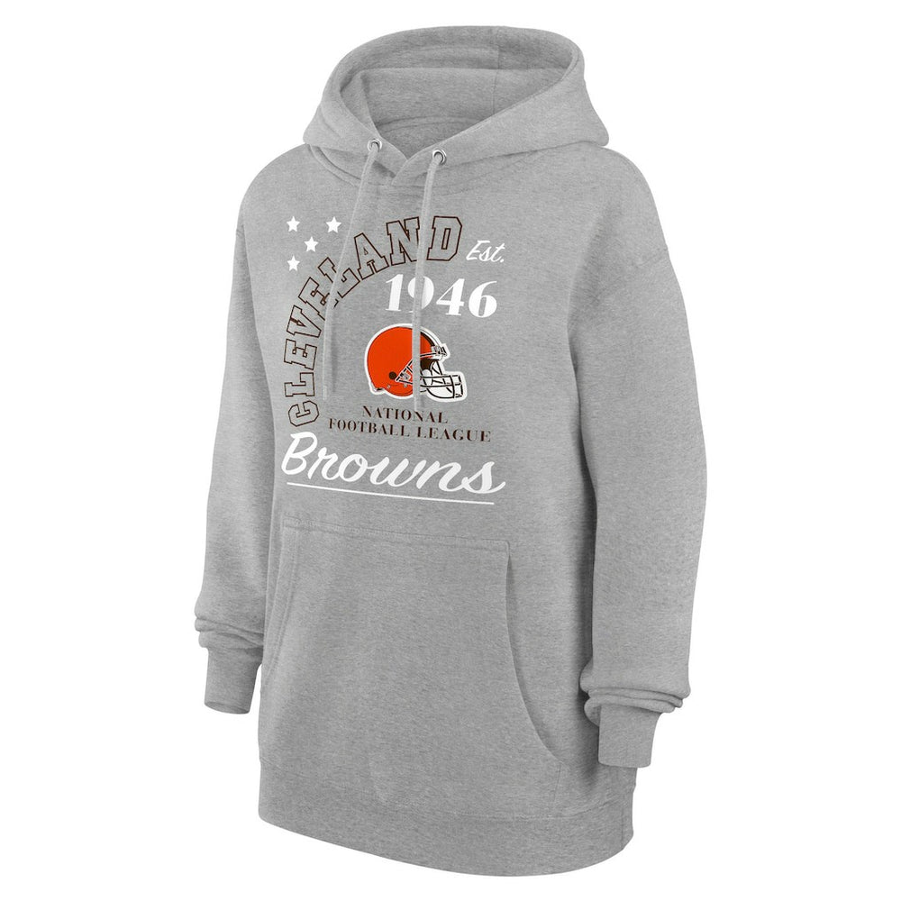 Cleveland Browns Starter Unisex Arch Team Fleece Pullover Hoodie Heather Gray