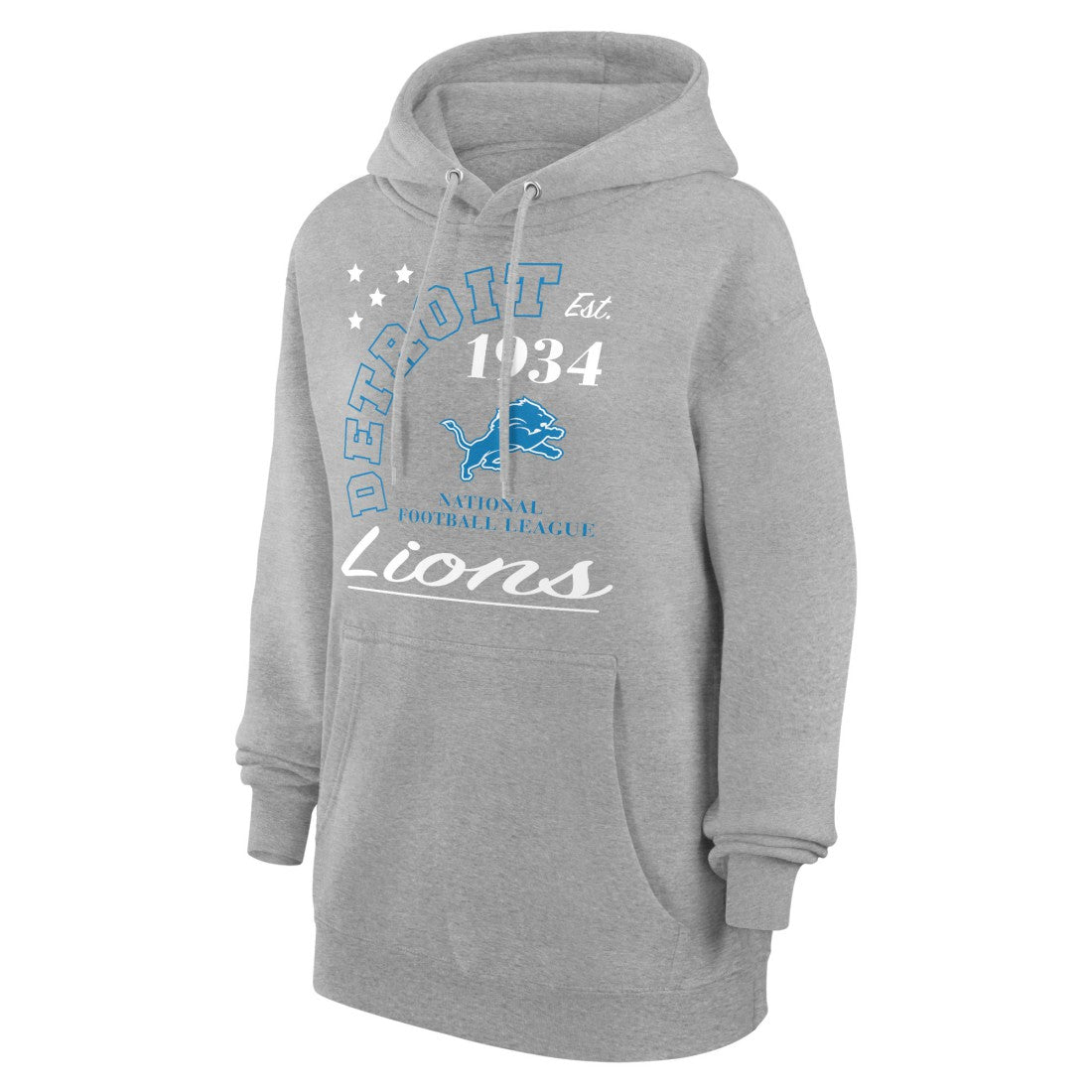 Detroit Lions Starter Unisex Arch Team Fleece Pullover Hoodie Heather Gray