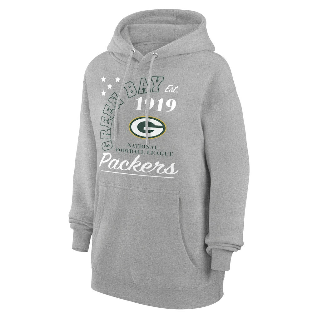 Green Bay Packers Starter Unisex Arch Team Fleece Pullover Hoodie Heather Gray