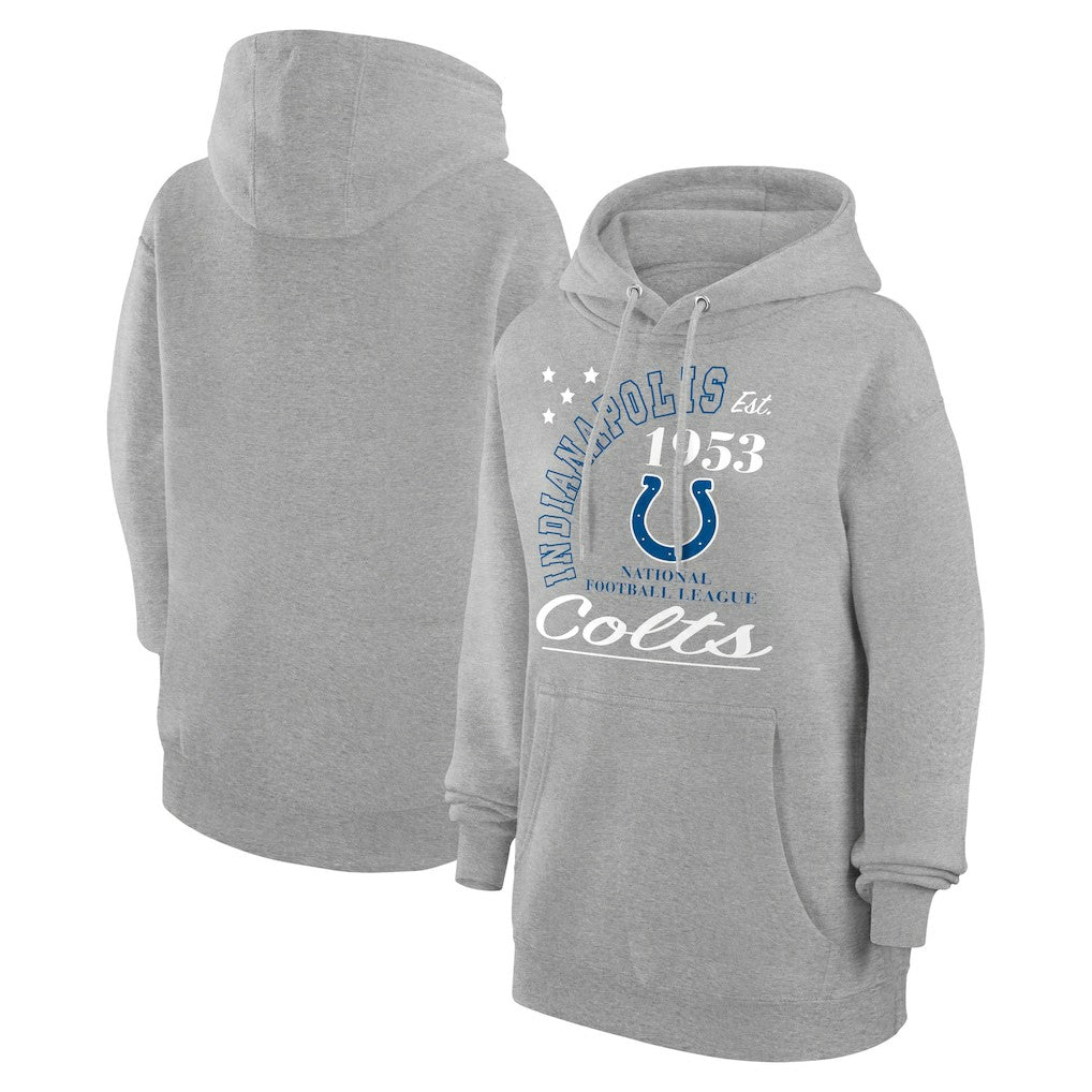 Indianapolis Colts Starter Unisex Arch Team Fleece Pullover Hoodie Heather Gray