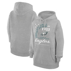 Philadelphia Eagles Starter Unisex Arch Team Fleece Pullover Hoodie Heather Gray