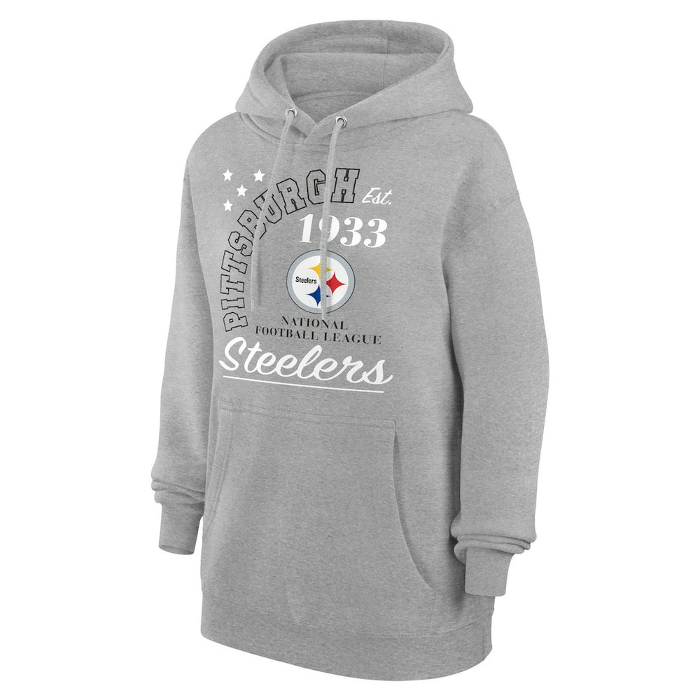 Pittsburgh Steelers Starter Unisex Arch Team Fleece Pullover Hoodie Heather Gray