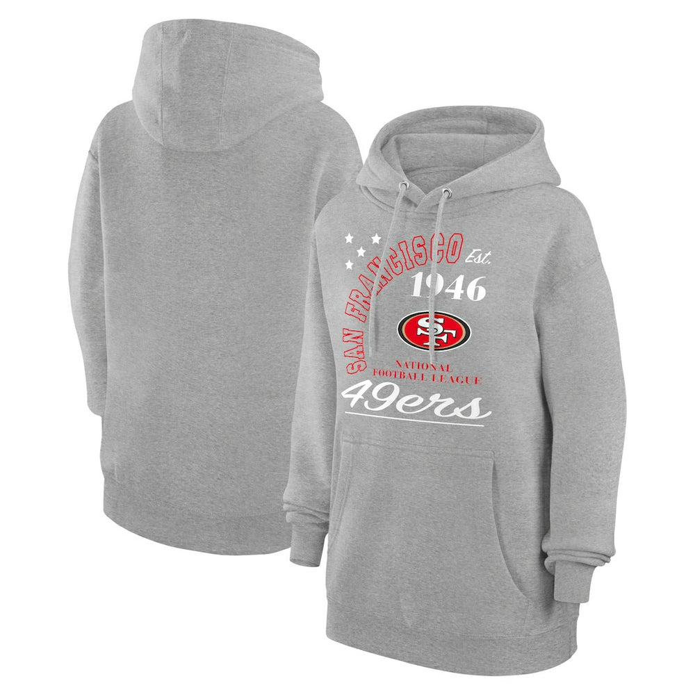 San Francisco 49ers Starter Unisex Arch Team Fleece Pullover Hoodie Heather Gray