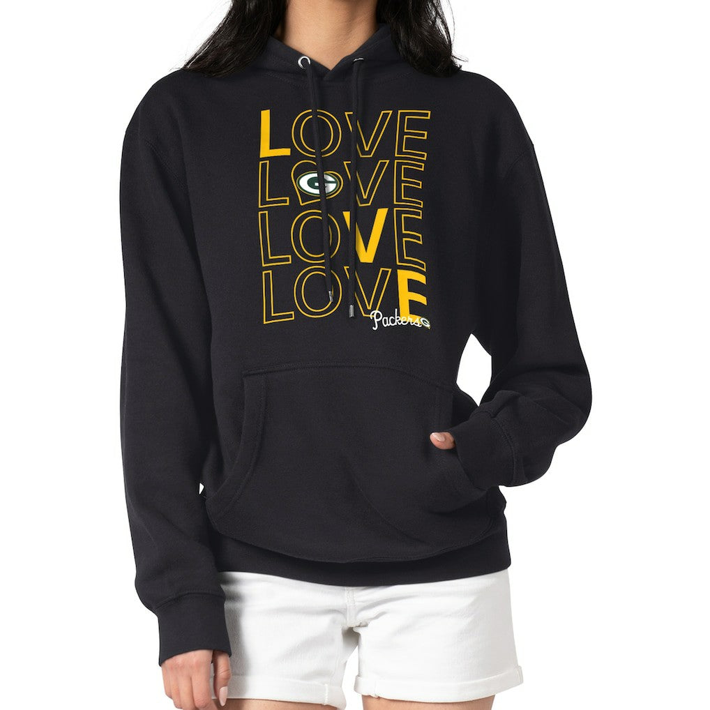 Green Bay Packers G-III 4Her by Carl Banks Women's Love Graphic Pullover Hoodie Black