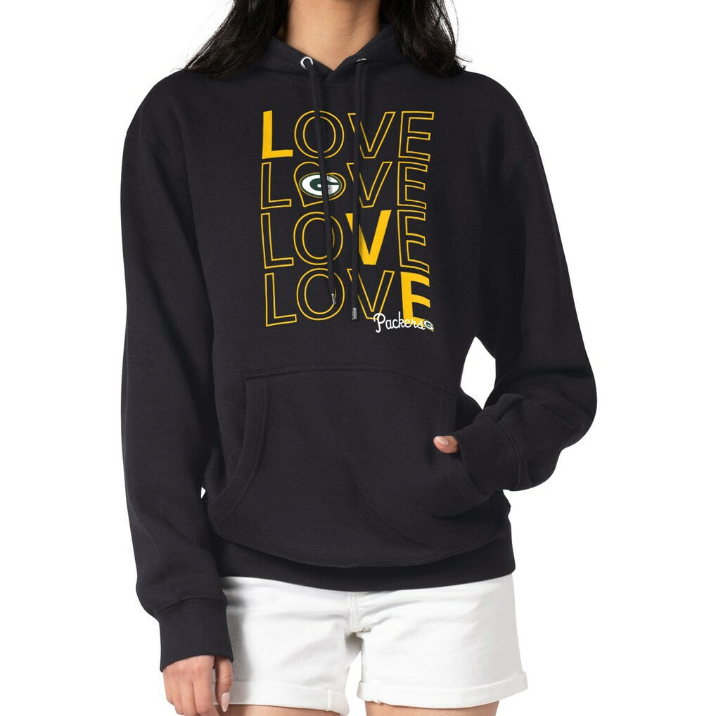 Green Bay Packers G-III 4Her by Carl Banks Women's Love Graphic Pullover Hoodie Black