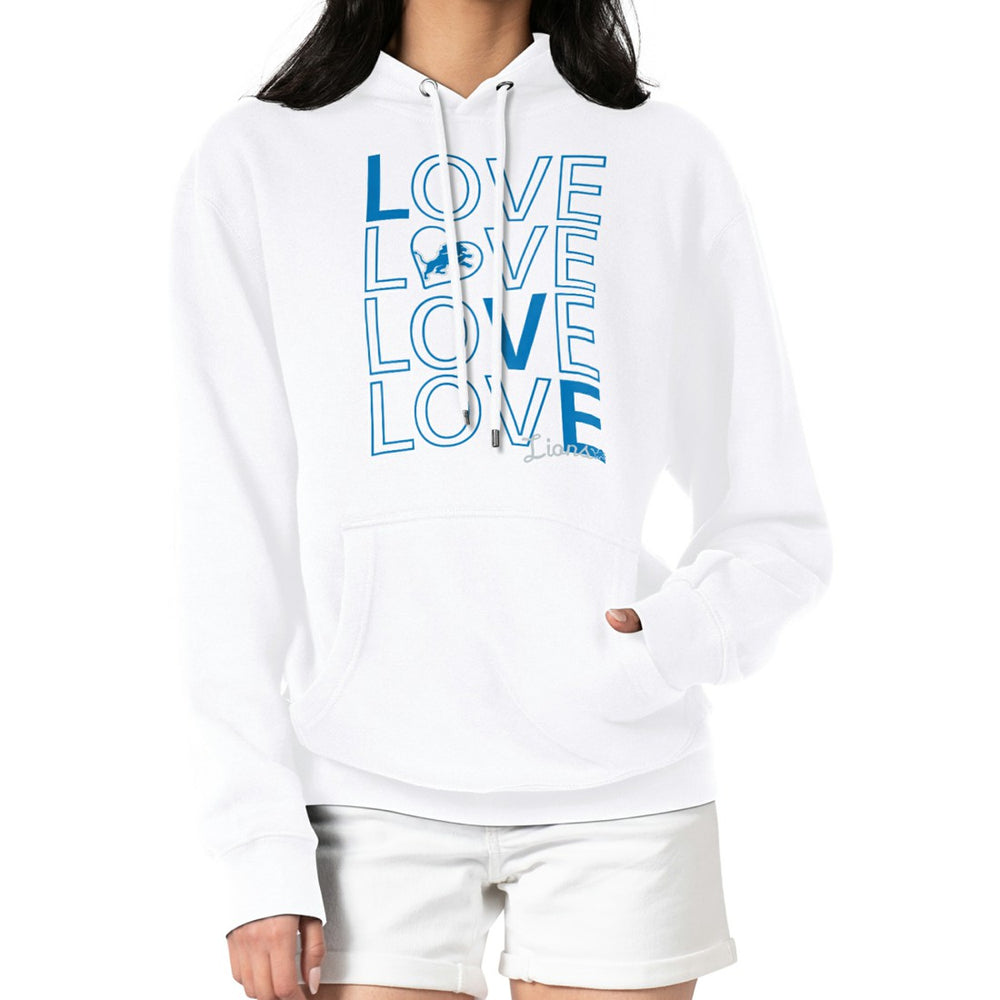 Detroit Lions G-III 4Her by Carl Banks Women's Love Graphic Pullover Hoodie White