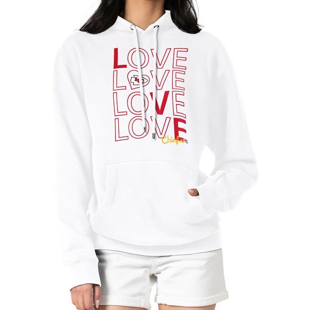 Kansas City Chiefs G-III 4Her by Carl Banks Women's Love Graphic Pullover Hoodie White