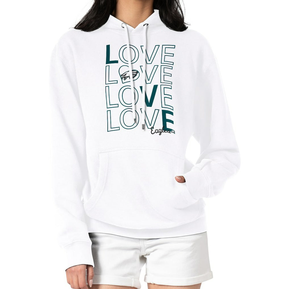 Philadelphia Eagles G-III 4Her by Carl Banks Women's Love Graphic Pullover Hoodie White