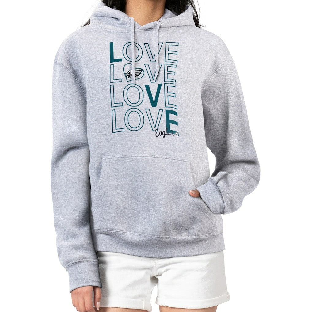 Philadelphia Eagles G-III 4Her by Carl Banks Women's Love Graphic Pullover Hoodie Heather Gray