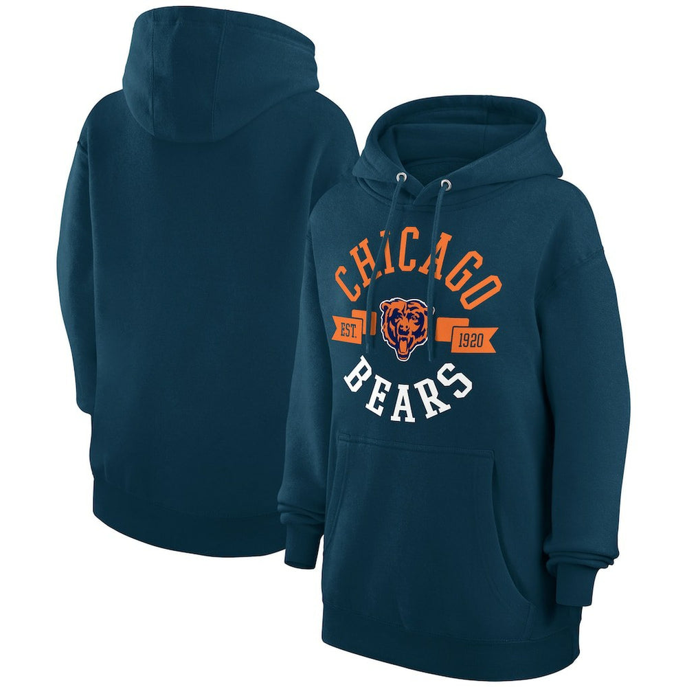 Chicago Bears G-III 4Her by Carl Banks Women's City Graphic Team Fleece Pullover Hoodie Navy