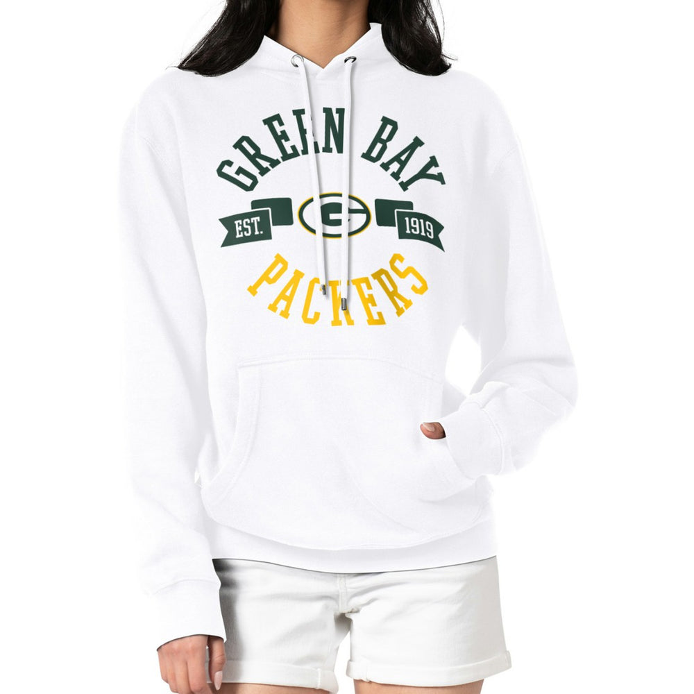 Green Bay Packers G-III 4Her by Carl Banks Women's City Graphic Team Fleece Pullover Hoodie White