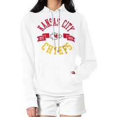 Kansas City Chiefs G-III 4Her by Carl Banks Women's City Graphic Team Fleece Pullover Hoodie White