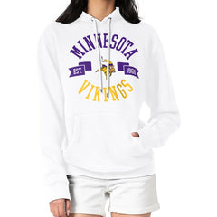 Minnesota Vikings G-III 4Her by Carl Banks Women's City Graphic Team Fleece Pullover Hoodie White