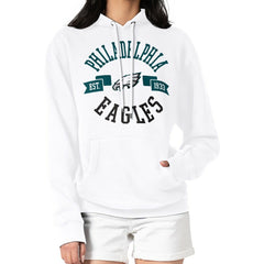 Philadelphia Eagles G-III 4Her by Carl Banks Women's City Graphic Team Fleece Pullover Hoodie White