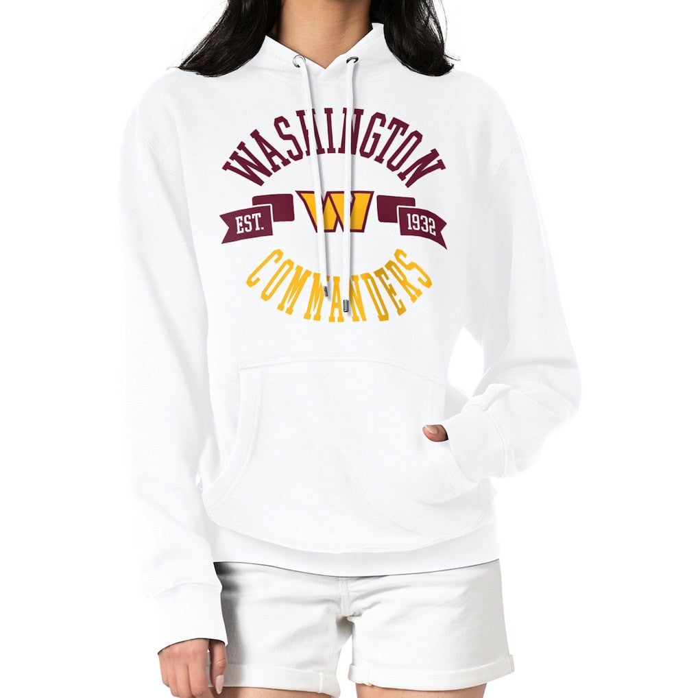 Washington Commanders G-III 4Her by Carl Banks Women's City Graphic Team Fleece Pullover Hoodie White