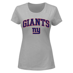 New York Giants Women's Plus Size Arch Over Logo T-Shirt Heather Gray