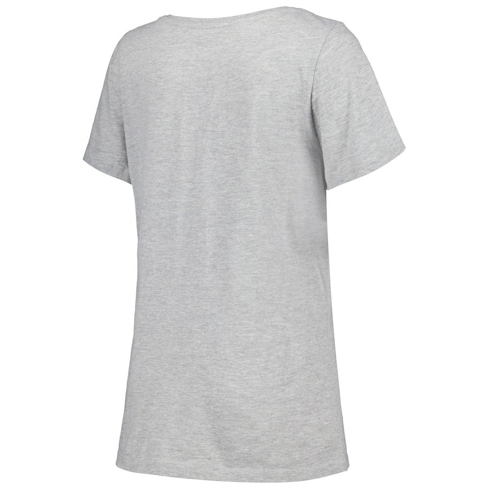 Las Vegas Raiders Women's Plus Size Arch Over Logo T-Shirt Heather Gray
