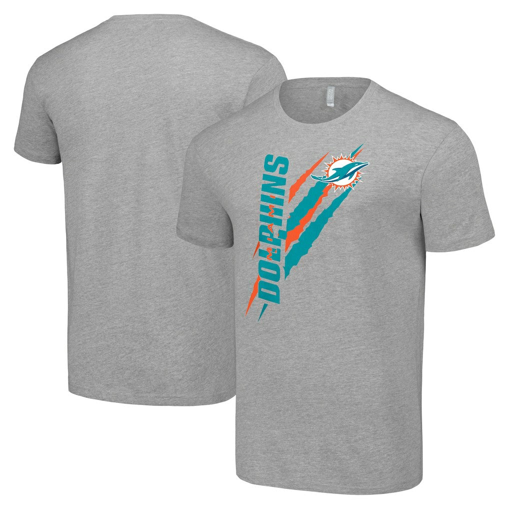 Miami Dolphins Starter Color Scratch T-Shirt Heather Gray