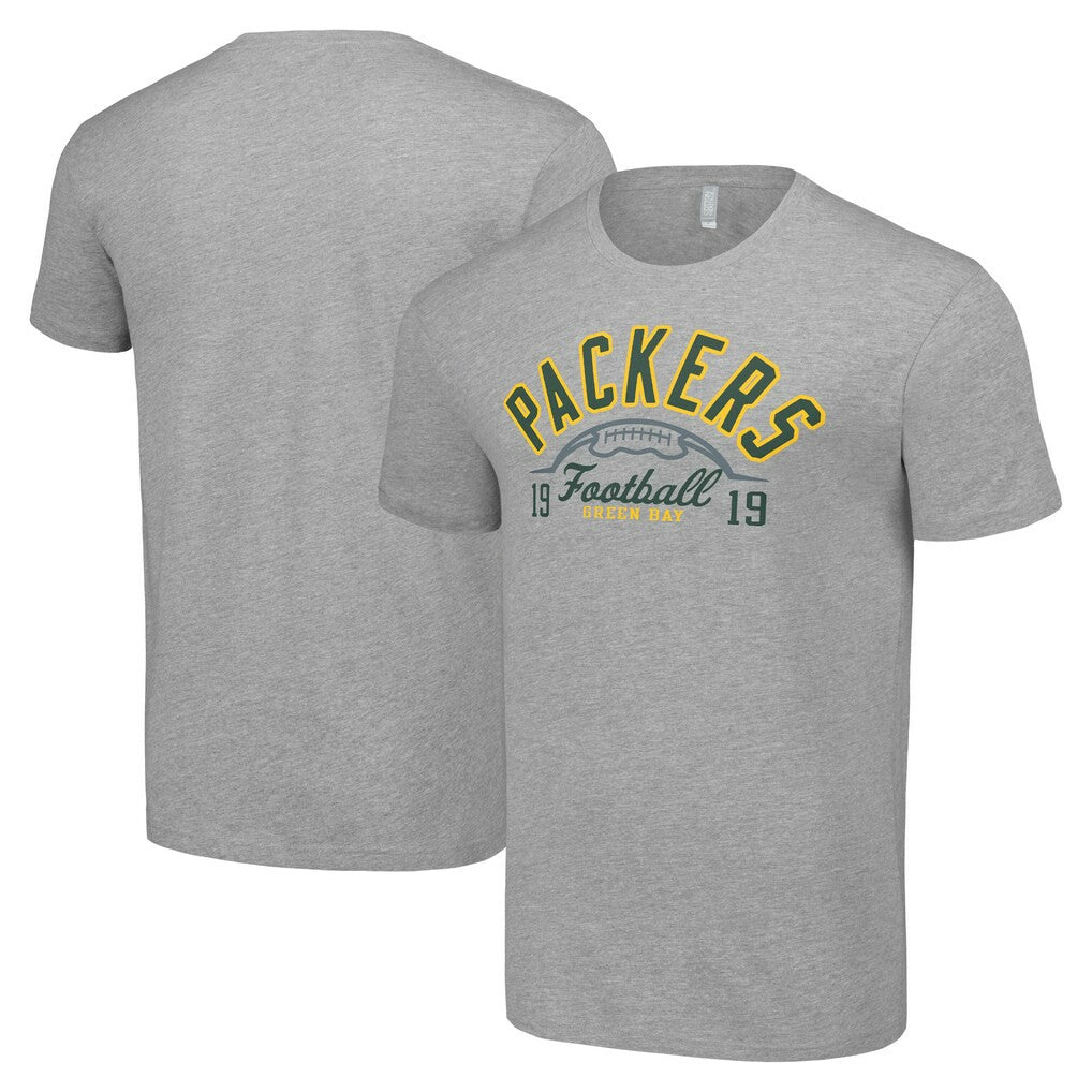 Green Bay Packers Starter Half Ball Team T-Shirt Heather Gray