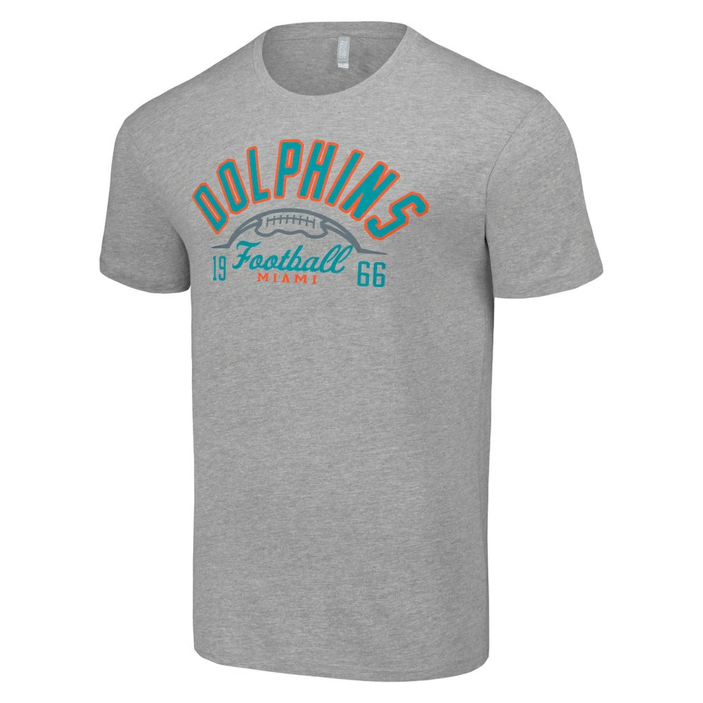 Miami Dolphins Starter Half Ball Team T-Shirt Heather Gray