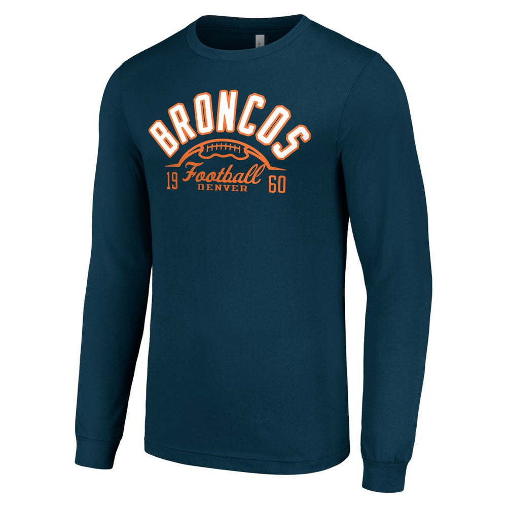 Denver Broncos Starter Half Ball Team Long Sleeve T-Shirt Navy