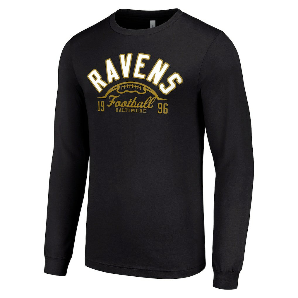Baltimore Ravens Starter Half Ball Team Long Sleeve T-Shirt Black