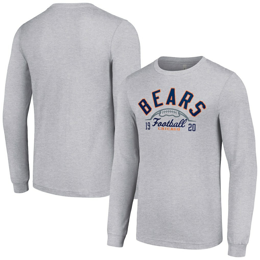 Chicago Bears Starter Half Ball Team Long Sleeve T-Shirt Heather Gray