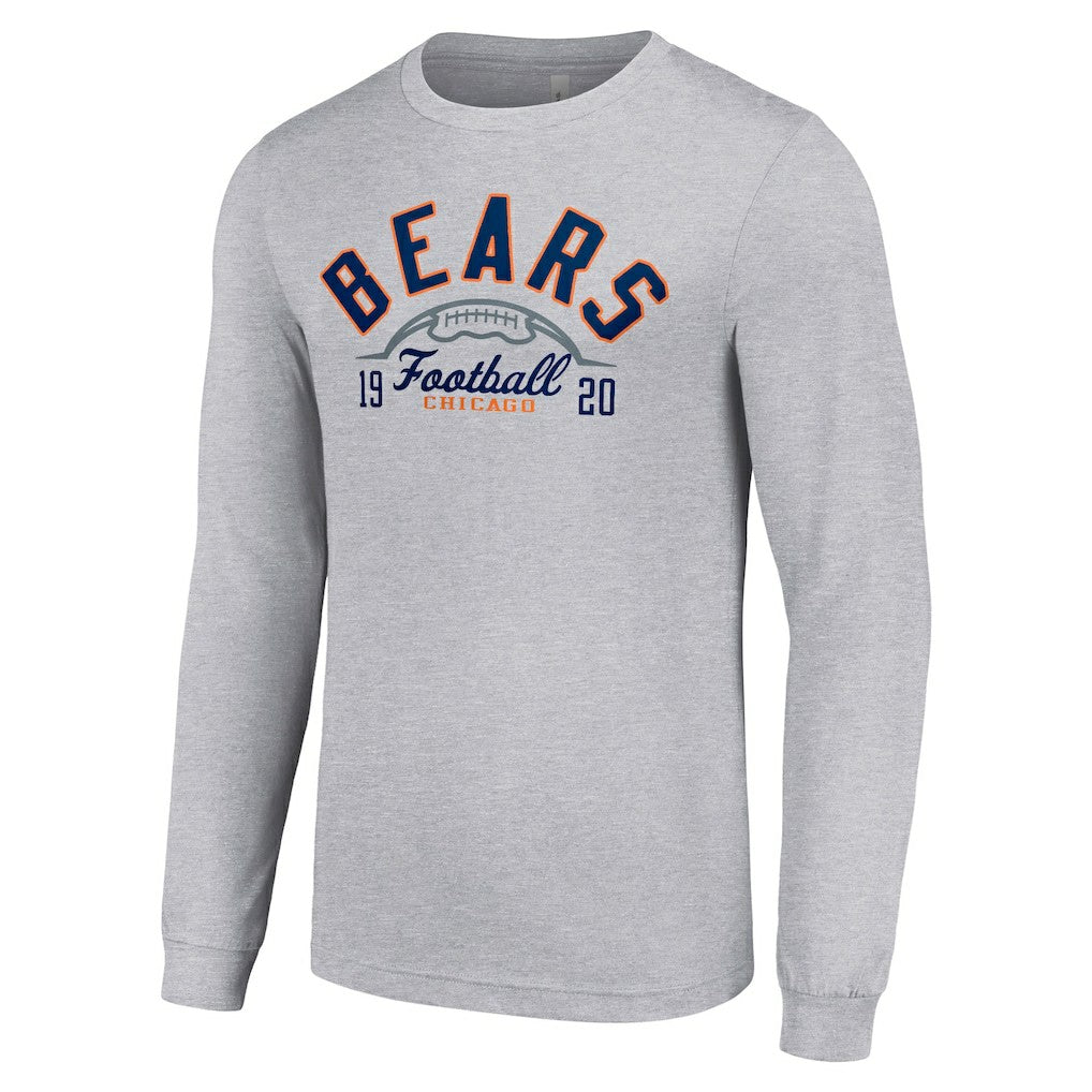 Chicago Bears Starter Half Ball Team Long Sleeve T-Shirt Heather Gray