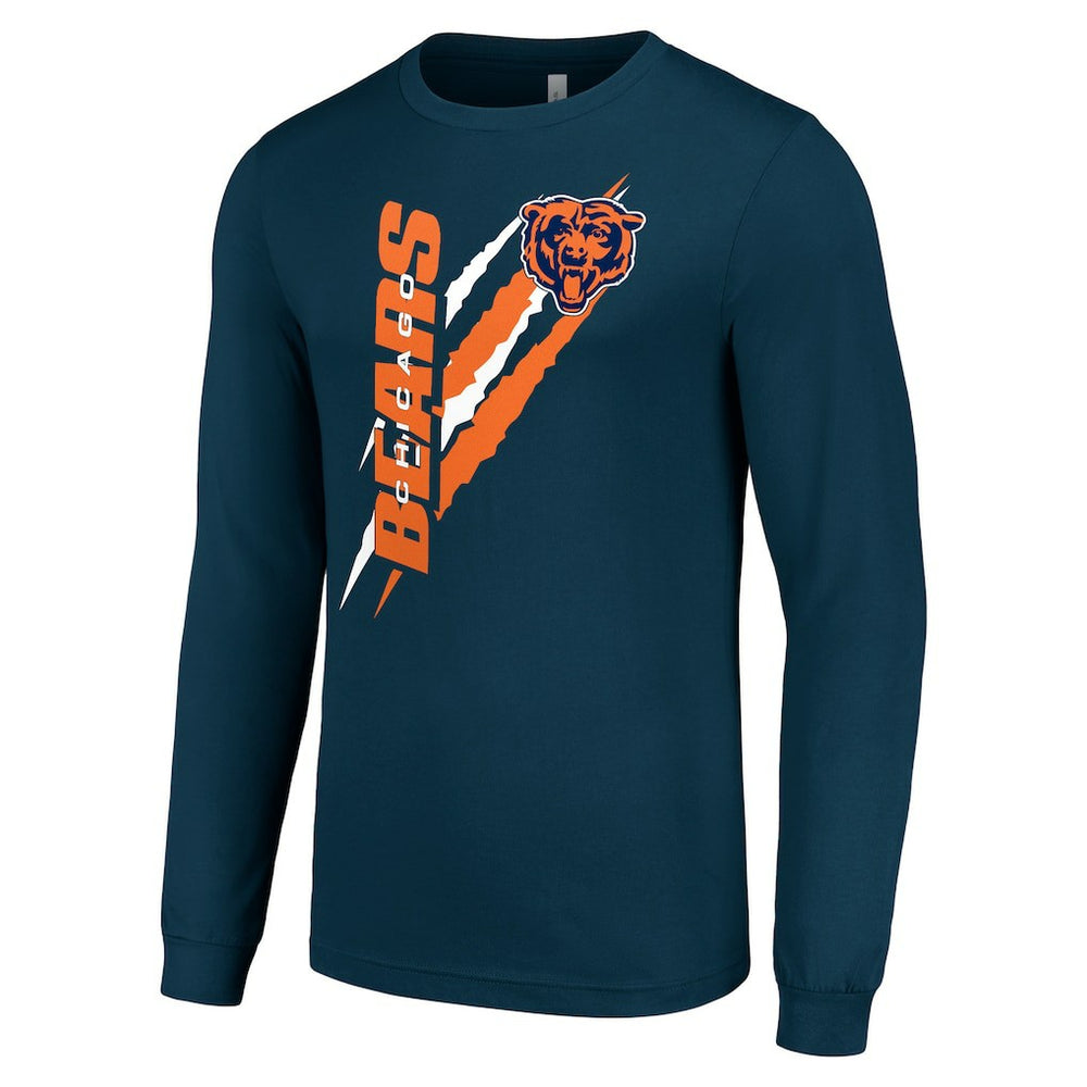 Chicago Bears Starter Color Scratch Long Sleeve T-Shirt Navy