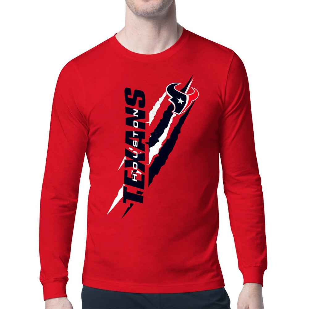 Houston Texans Starter Color Scratch Long Sleeve T-Shirt Red