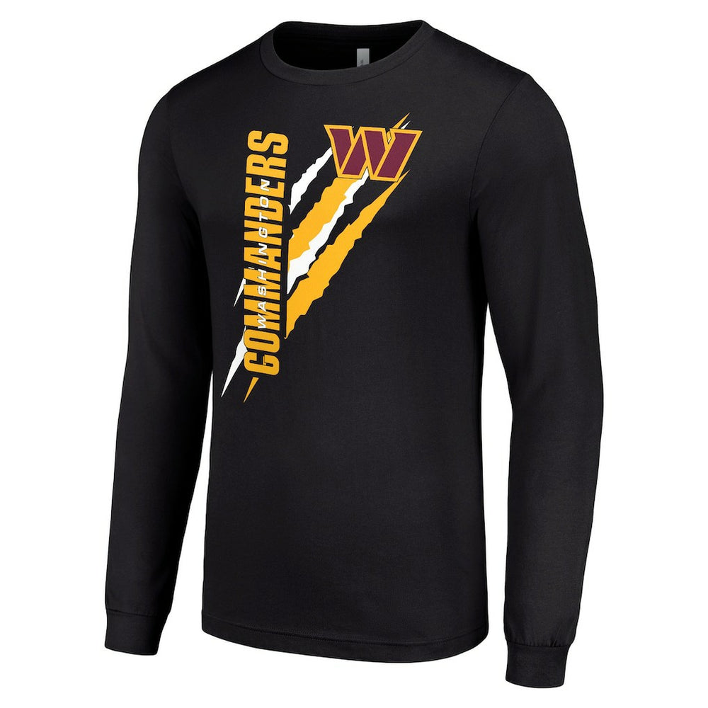 Washington Commanders Starter Color Scratch Long Sleeve T-Shirt Black
