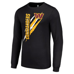 Washington Commanders Starter Color Scratch Long Sleeve T-Shirt Black