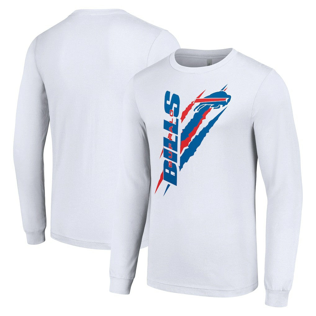 Buffalo Bills Starter Color Scratch Long Sleeve T-Shirt White