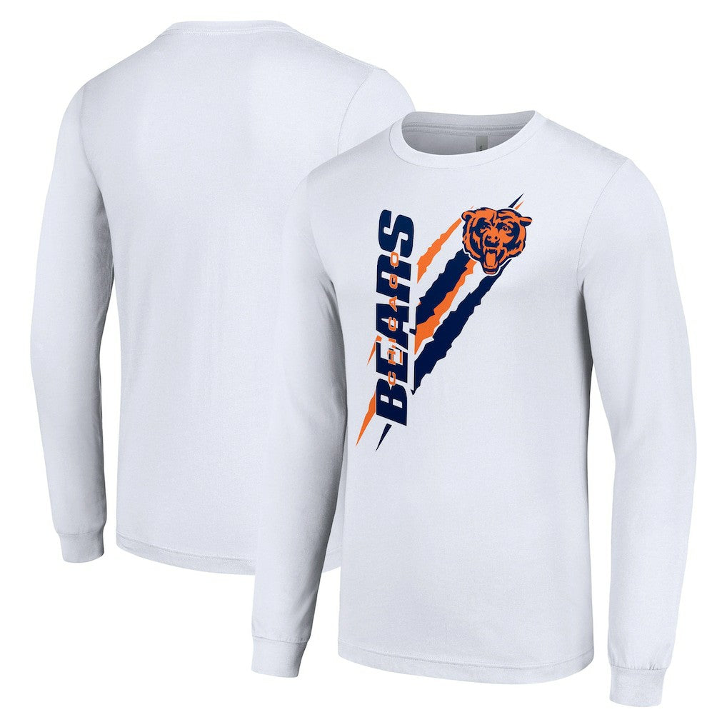 Chicago Bears Starter Color Scratch Long Sleeve T-Shirt White
