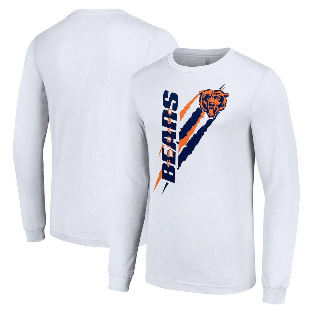 Chicago Bears Starter Color Scratch Long Sleeve T-Shirt White