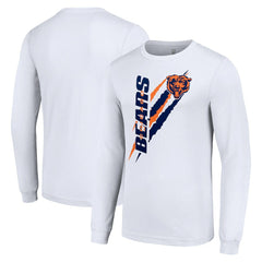 Chicago Bears Starter Color Scratch Long Sleeve T-Shirt White