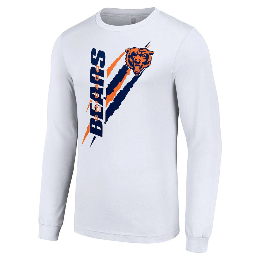 Chicago Bears Starter Color Scratch Long Sleeve T-Shirt White