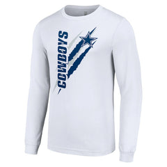 Dallas Cowboys Starter Color Scratch Long Sleeve T-Shirt White