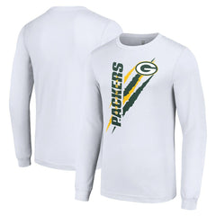 Green Bay Packers Starter Color Scratch Long Sleeve T-Shirt White