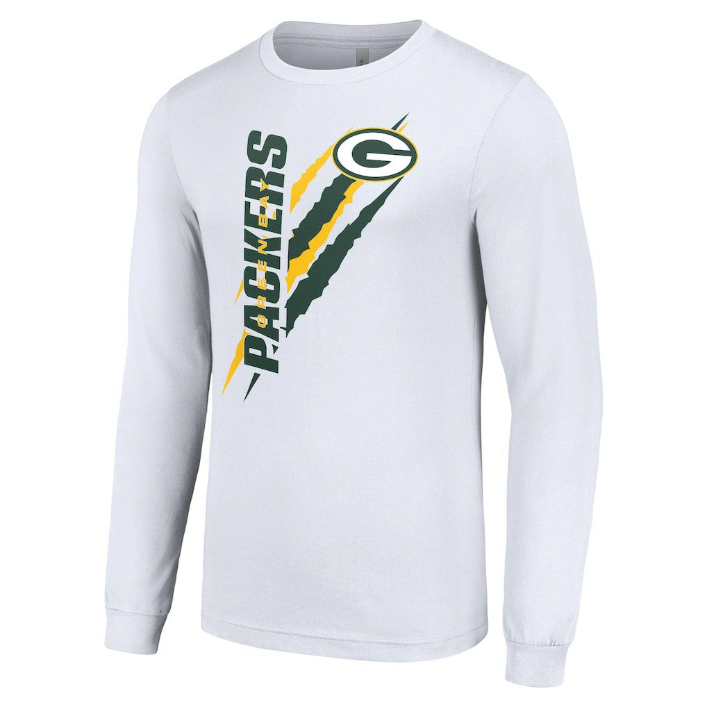 Green Bay Packers Starter Color Scratch Long Sleeve T-Shirt White