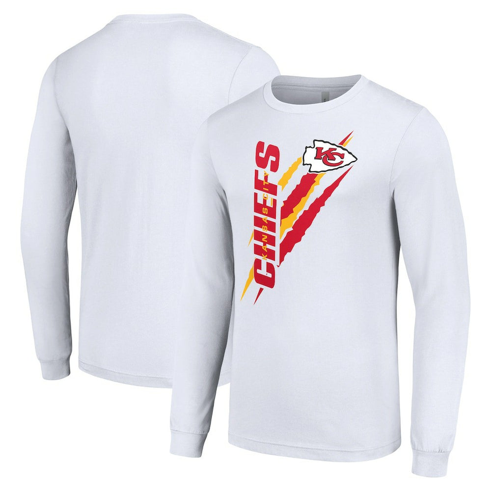 Kansas City Chiefs Starter Color Scratch Long Sleeve T-Shirt White