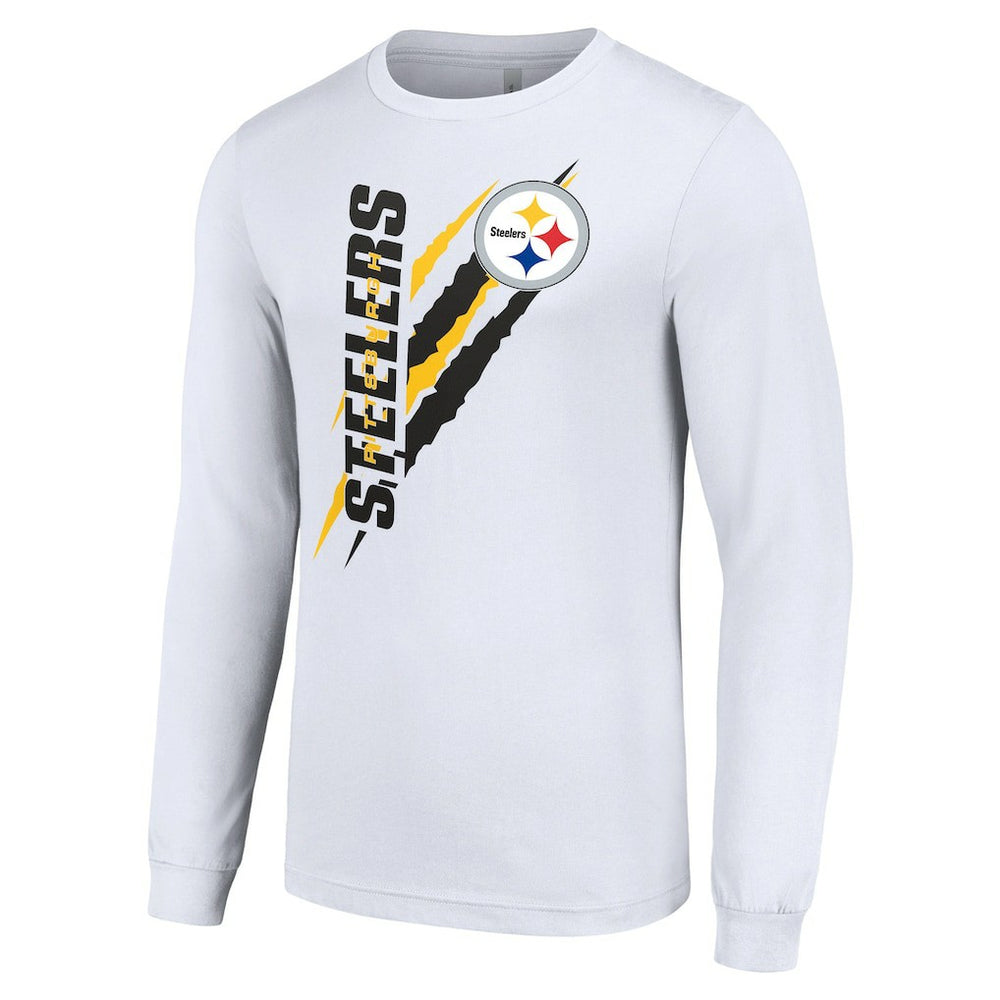 Pittsburgh Steelers Starter Color Scratch Long Sleeve T-Shirt White