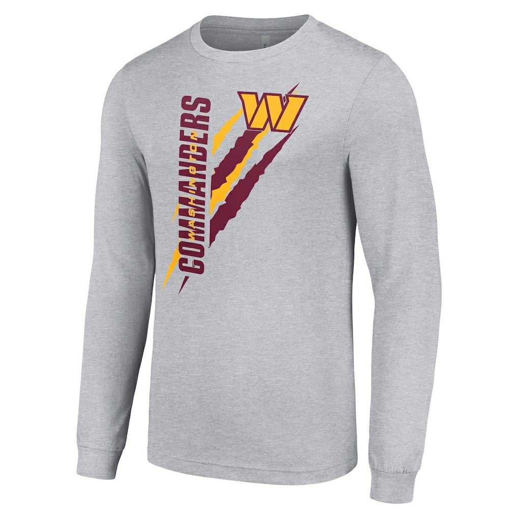 Washington Commanders Starter Color Scratch Long Sleeve T-Shirt Heather Gray
