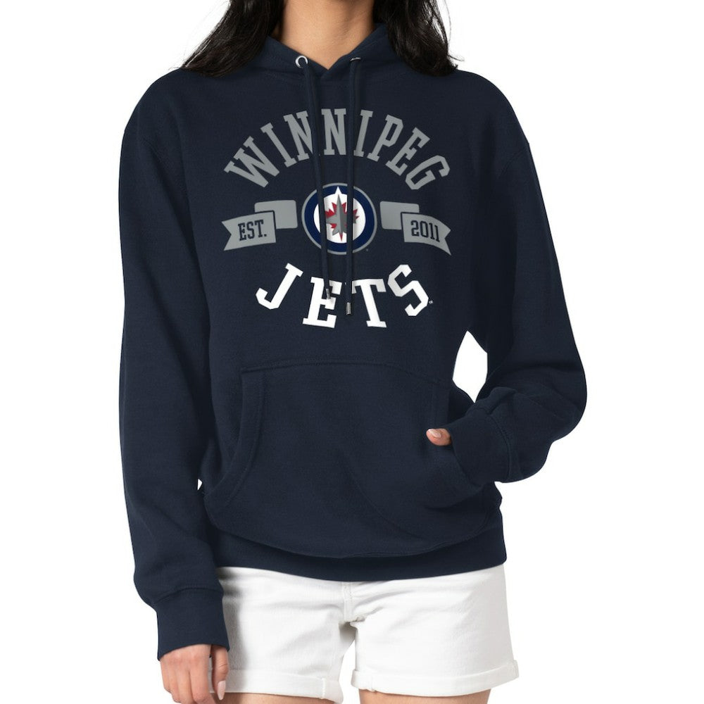 NHL Winnipeg Jets G-III 4Her by Carl Banks Women's City Graphic Fleece Pullover Hoodie - Navy