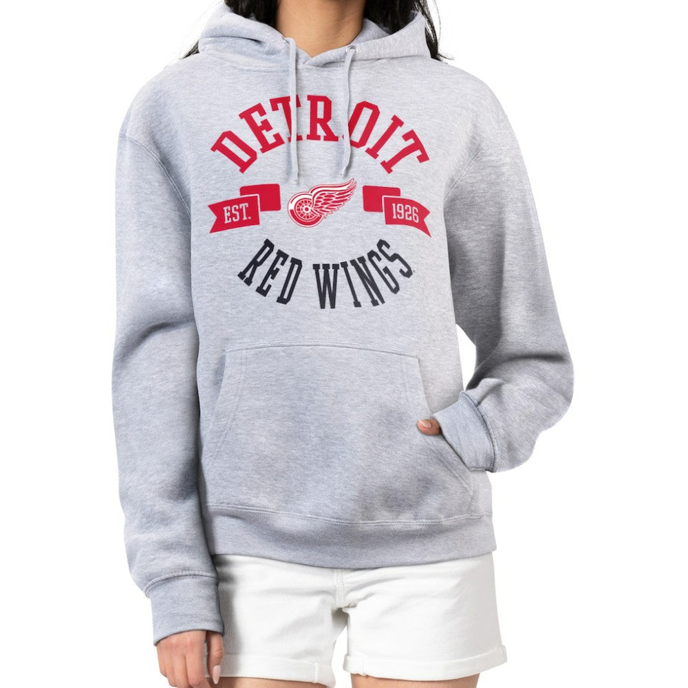 NHL Detroit Red Wings G-III 4Her by Carl Banks Women's City Graphic Fleece Pullover Hoodie - Heather Gray