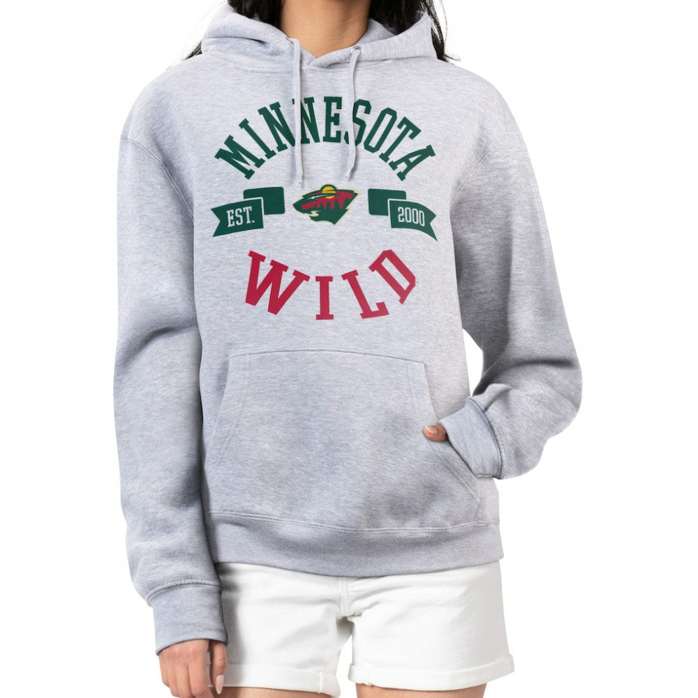 NHL Minnesota Wild G-III 4Her by Carl Banks Women's City Graphic Fleece Pullover Hoodie - Heather Gray